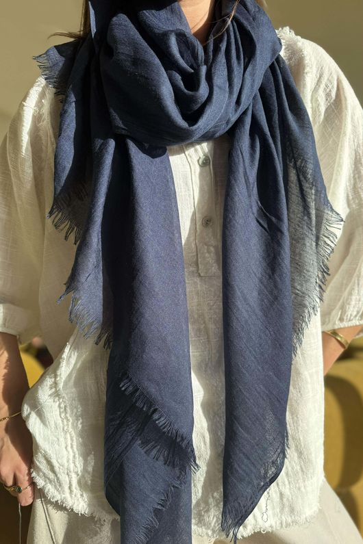 Classic Portobello Scarf Navy 